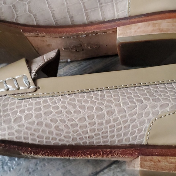 Cole Haan Laurel Maple Sugar Leather Croc Loafers - Picture 13 of 13